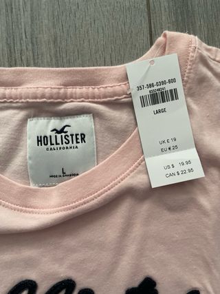 Camiseta Hollister Rosa Talla L