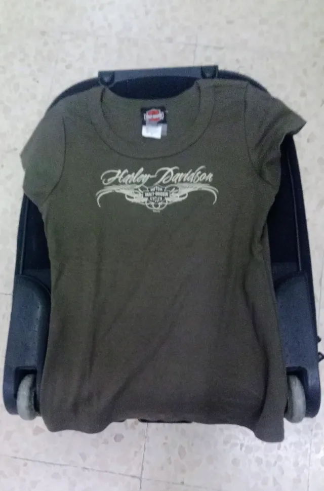 Camiseta Harley Davidson Mujer Verde Oliva