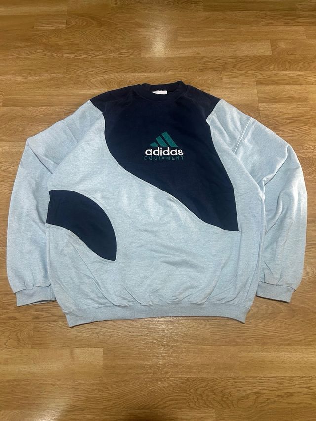 Sweat Adidas Equipment Vintage - Azul Mar/Gris XL