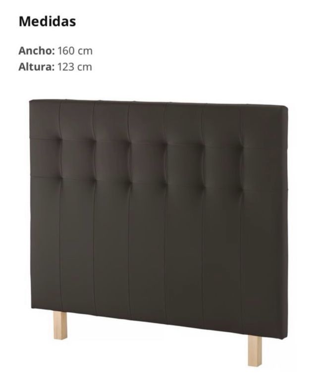 Cabecero Ikea Negro/Marrón Piel Sintética