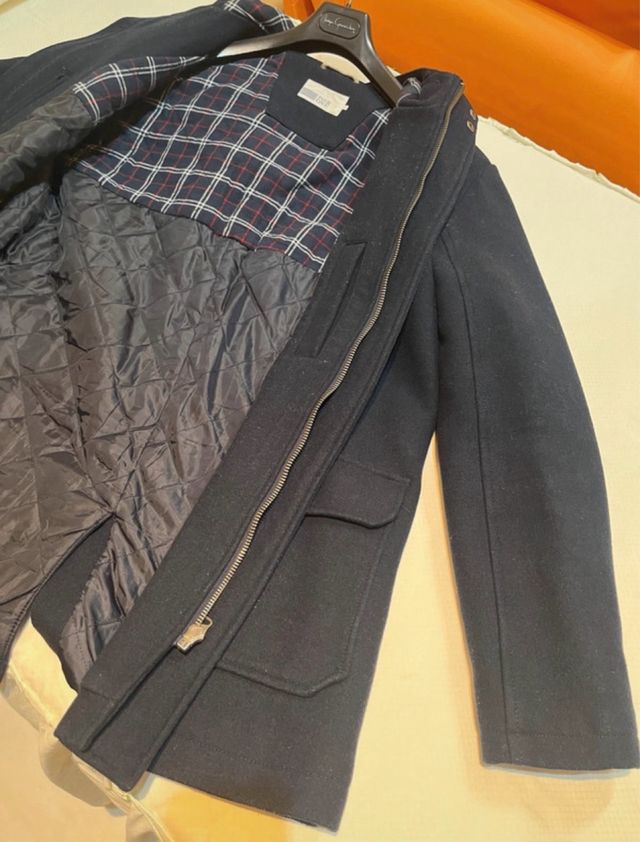 Abrigo largo invierno azul