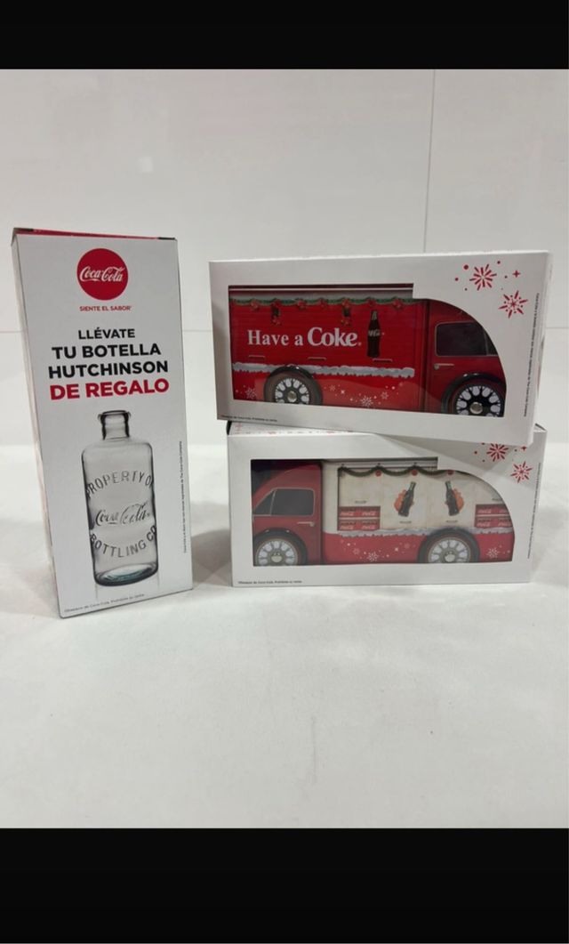 Lote Coca Cola: 2 Camiones y Botella Hutchinson
