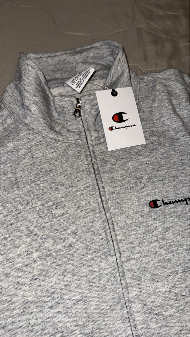 Sudadera Champion Gris Nueva con Etiqueta