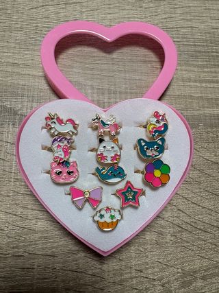 Cajita de anillos infantiles corazón