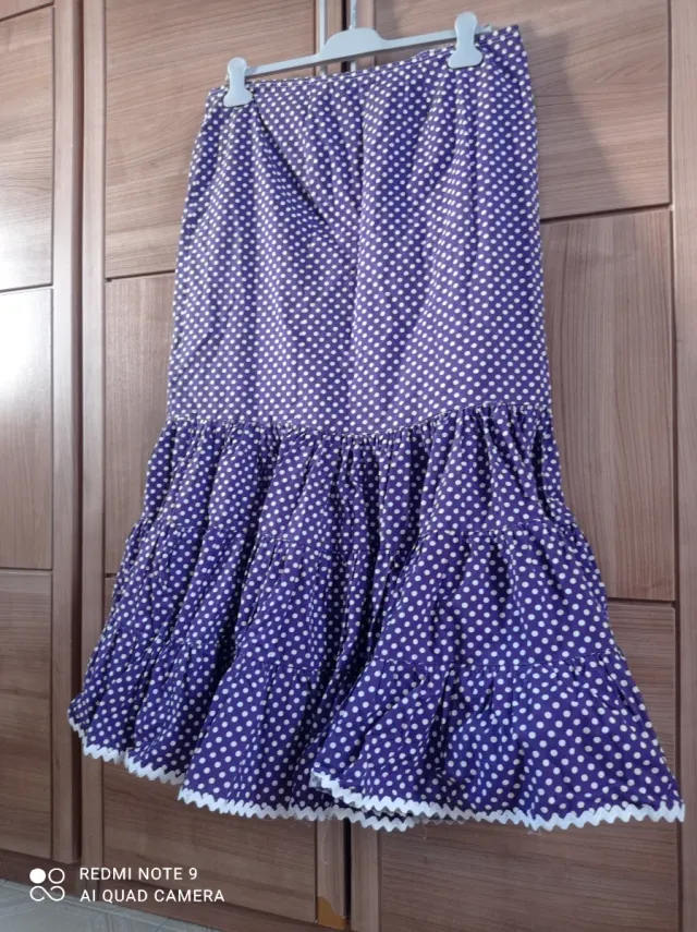 Falda Rociera Lunares Morada