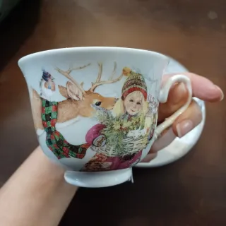 Tazza e piattino natalizi