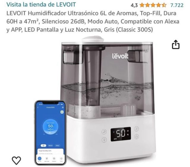 Humidificador Levoit 6L Aromas Gris Classic 300S
