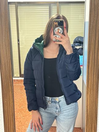 Anorak Zara azul y verde
