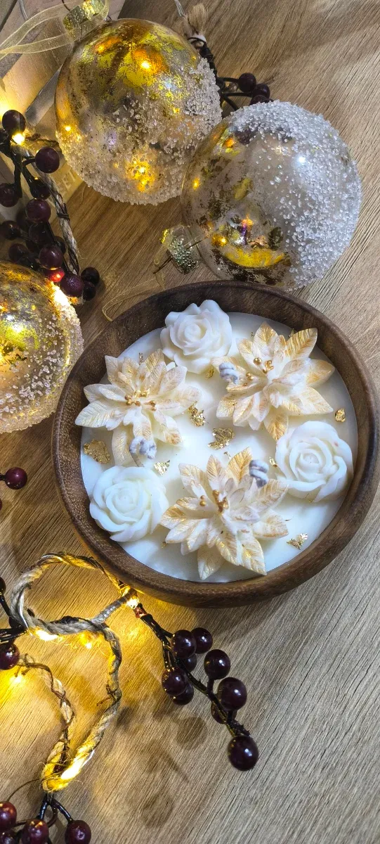 Vela artesanal flor de pascua