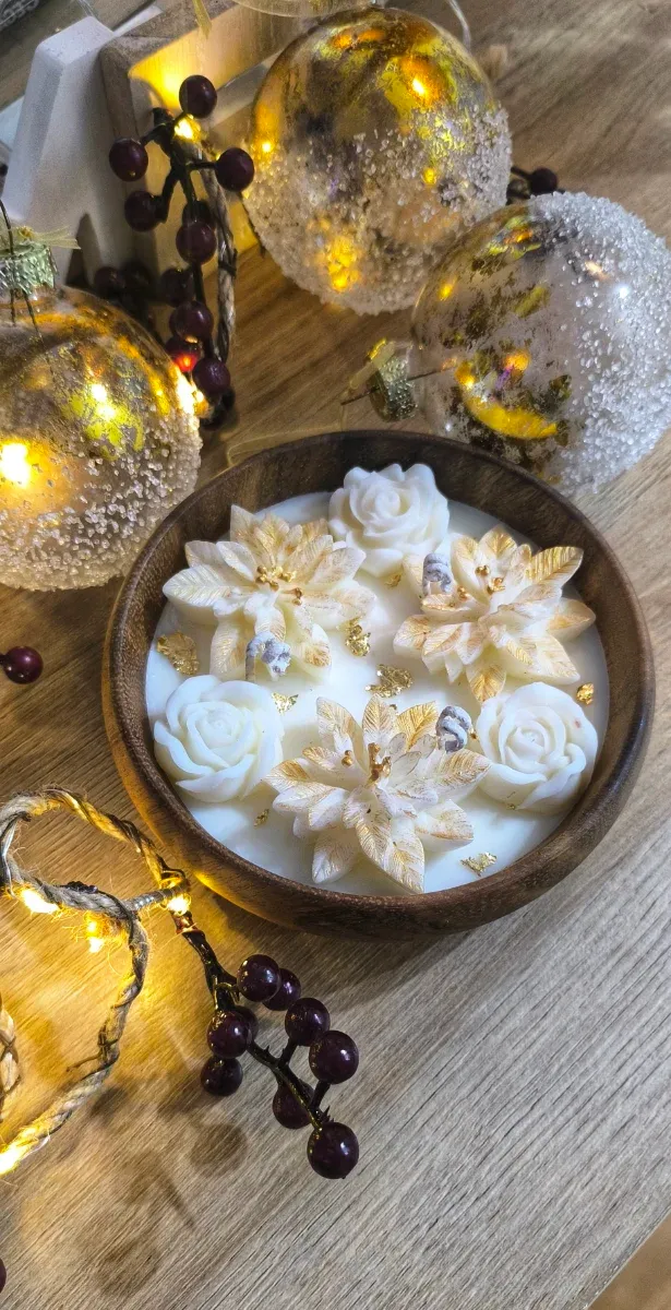 Vela artesanal flor de pascua