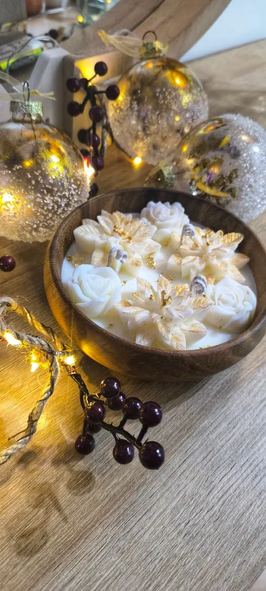 Vela artesanal flor de pascua