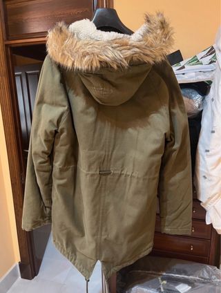 Chaquetón largo oversize caqui