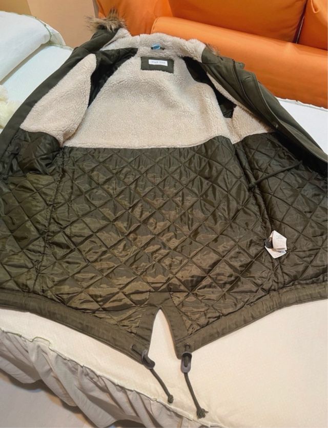 Chaquetón largo oversize caqui