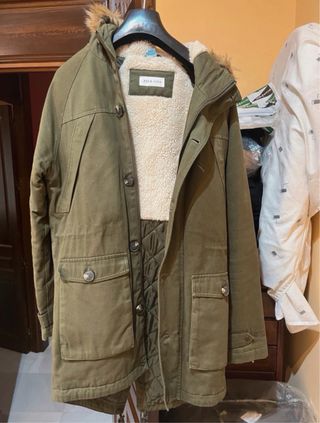 Chaquetón largo oversize caqui