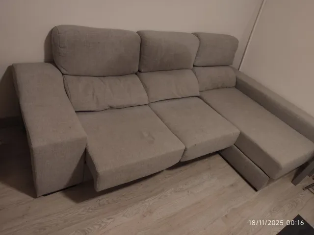Sofá Chaiselongue Conforama Lucia Gris/Beige