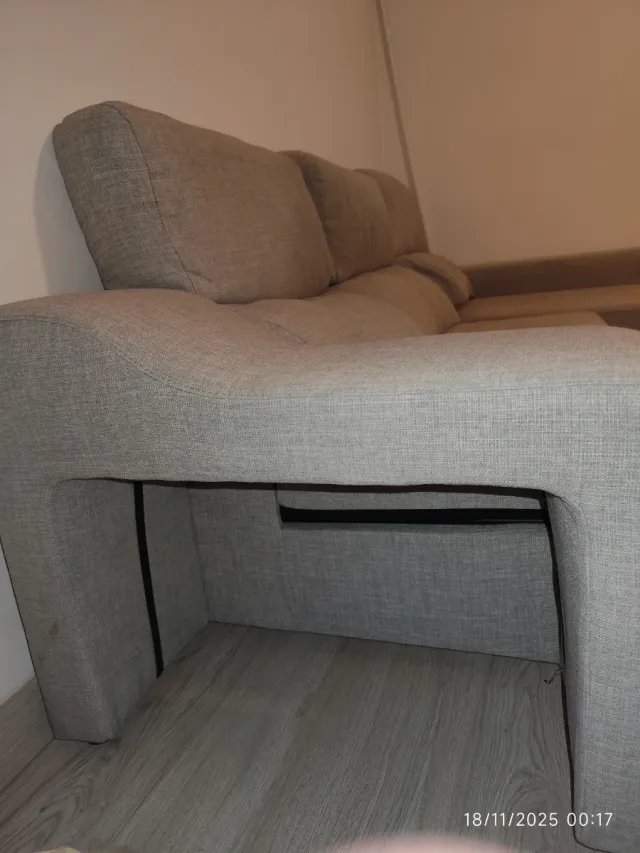 Sofá Chaiselongue Conforama Lucia Gris/Beige
