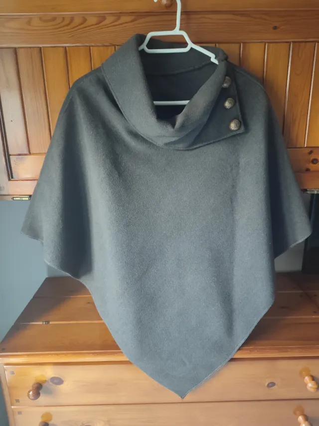 Poncho mujer gris talla única