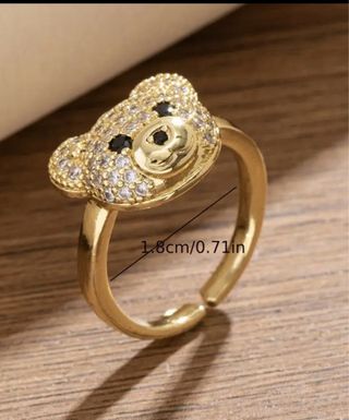 Anillo Oso Dorado Ajustable