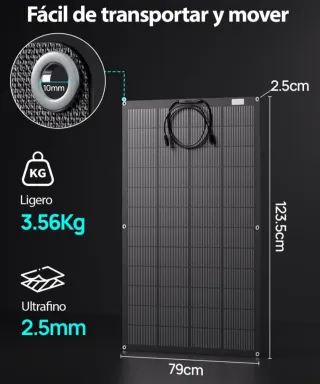 Placa solar flexible tipo  N
