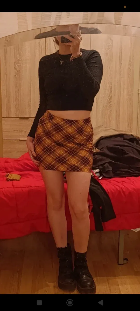 Falda mini cuadros rombos vintage Y2K retro