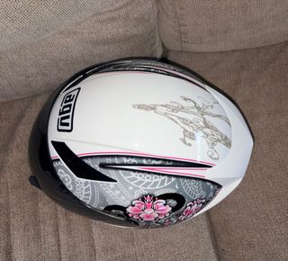 Casco Moto AGV K3 Blanco Flores Rosas