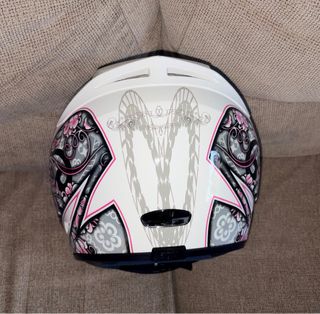 Casco Moto AGV K3 Blanco Flores Rosas