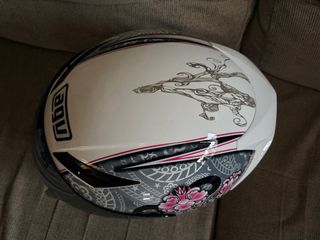 Casco Moto AGV K3 Blanco Flores Rosas