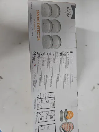 6 Detectores de Humo Elro con Imán