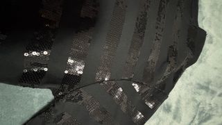 Zara Camiseta Lentejuelas Rayas Negra