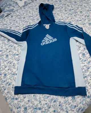 Sudadera Adidas Azul y Blanca