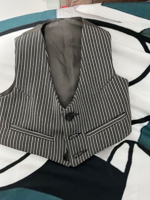 Traje flamenco niño gris y blanco