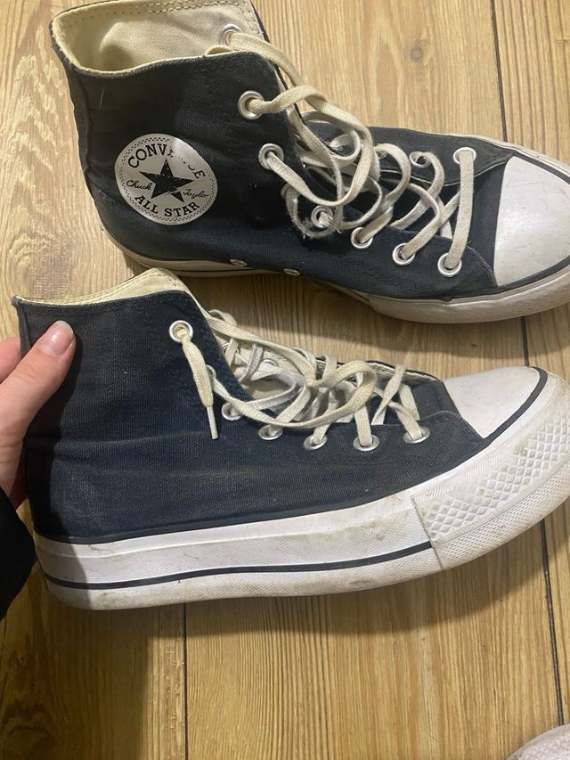 Converse negras plataforma