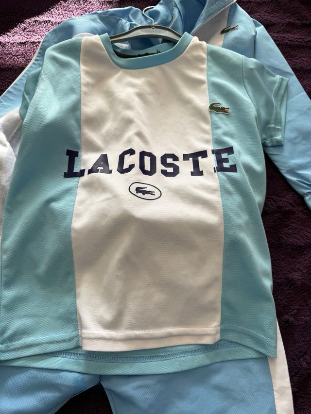 Conjunto chándal niño Lacoste azul y blanco