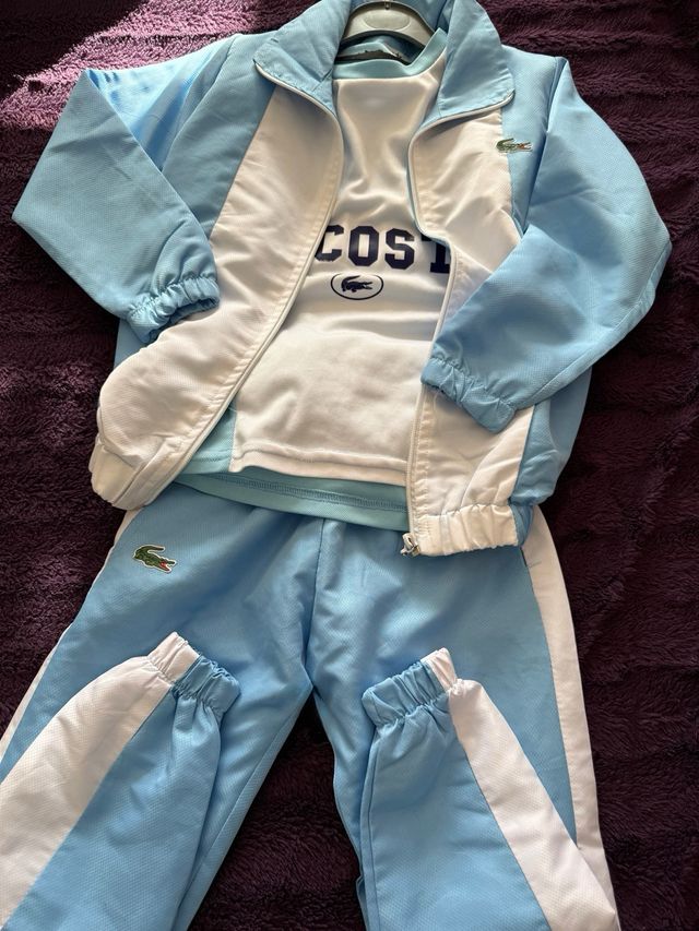 Conjunto chándal niño Lacoste azul y blanco