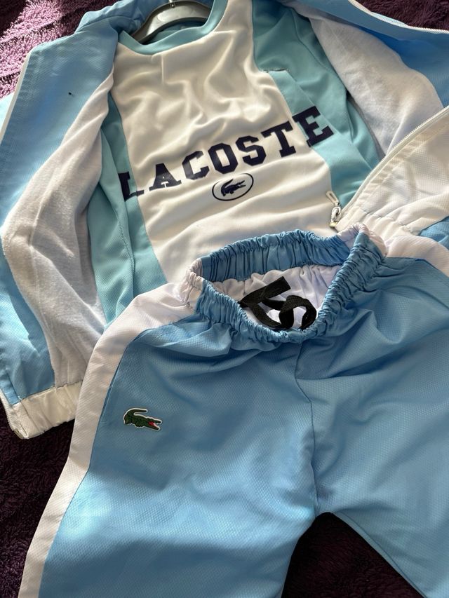 Conjunto chándal niño Lacoste azul y blanco