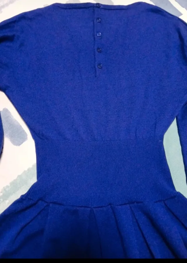 Vestido azul manga larga