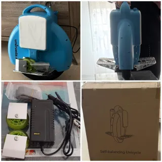 Patinete eléctrico 1 rueda azul