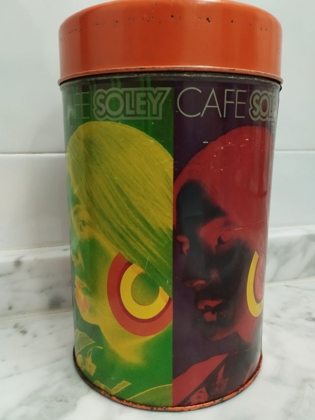 Bote metálico vintage Café Soley, Estudio Baqués