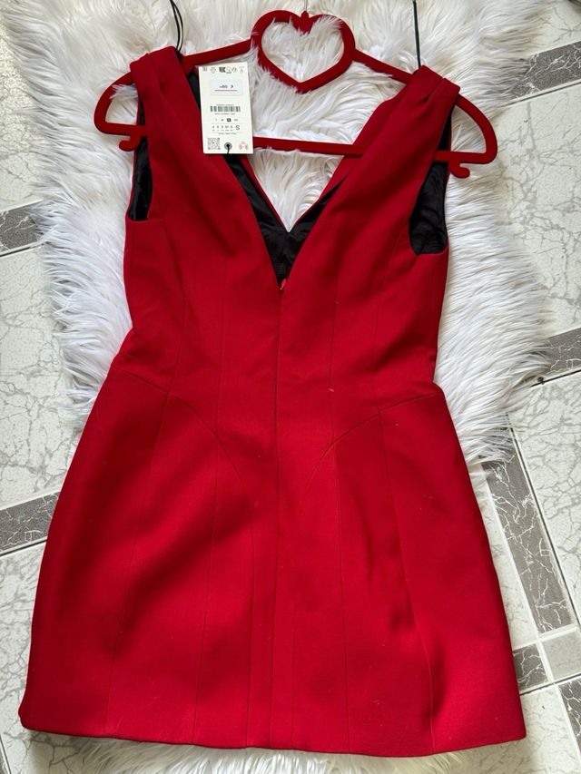 Vestido Zara Rojo Talla S Nuevo con Etiqueta