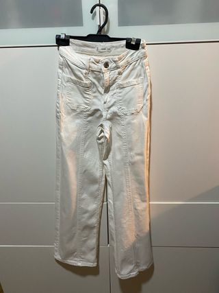 Pantalón Blanco Mango Talla XS