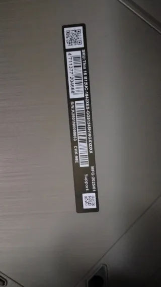 Portátil MSI Thin15 B12UC Negro