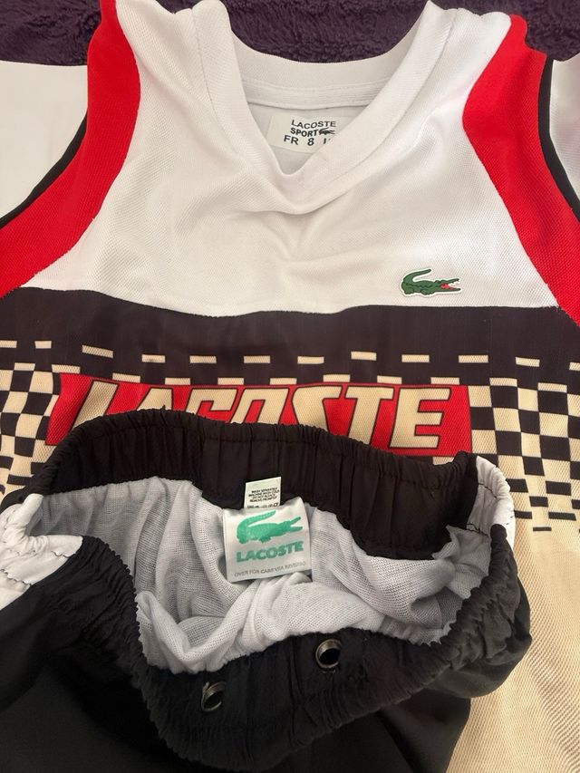 Conjunto chándal Lacoste negro y blanco