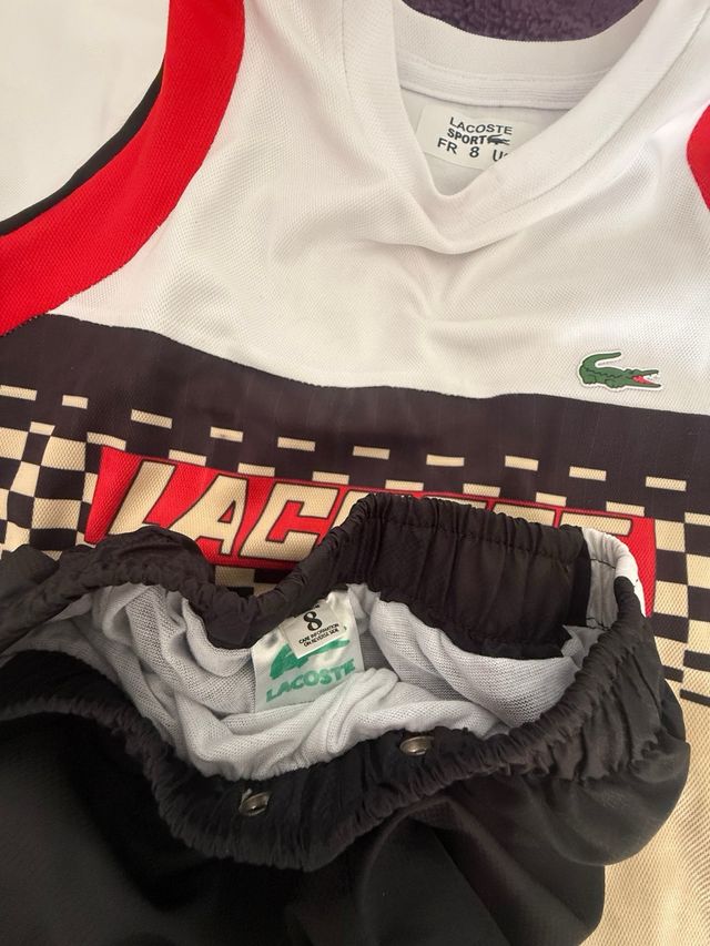 Conjunto chándal Lacoste negro y blanco