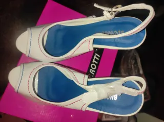 Zapatos de salón tacón rojos y blancos talla 36