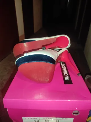 Zapatos de salón tacón rojos y blancos talla 36