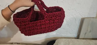 Cesta de trapillo hecha a mano
