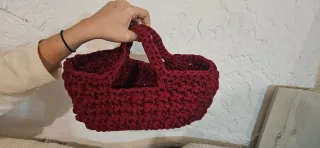 Cesta de trapillo hecha a mano