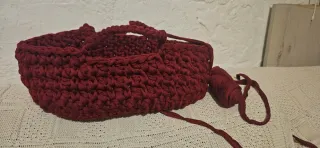Cesta de trapillo hecha a mano