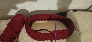 Cesta de trapillo hecha a mano