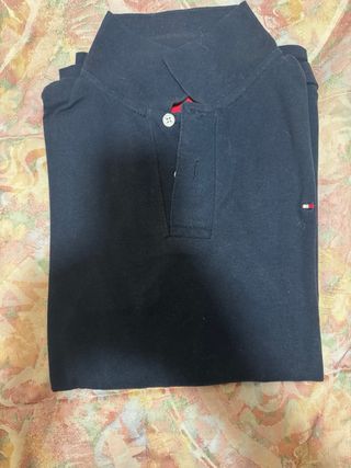 Polo Tommy Hilfiger manga larga azul marino
